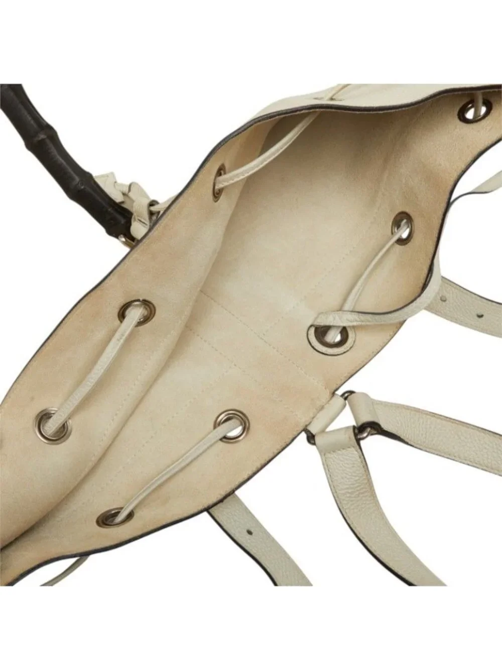Gucci Bamboo Backpack White Leather